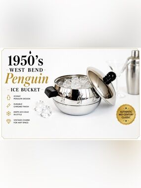 1950’s West Bend Chrome Penguin Ice Bucket